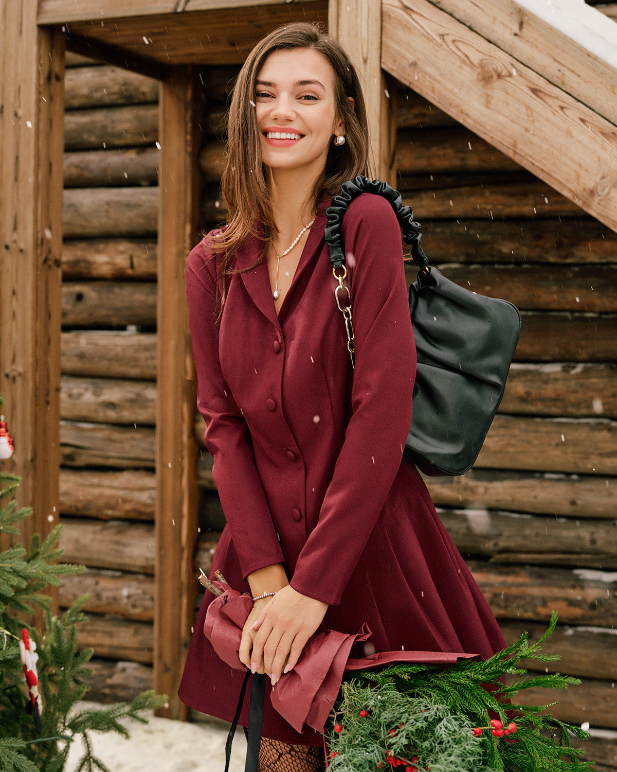 Vestido Mini A-Line Rojo Vino