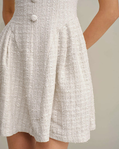Vestido Mini Sin Mangas Texturizado en Albaricoque