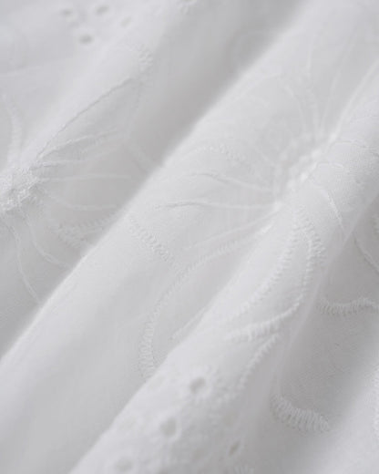 Vestido Mini Texturizado Floral Blanco