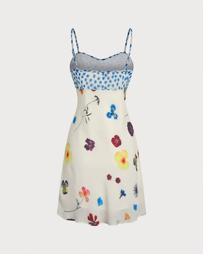Vestido Mini Slip A-Line Floral de Albaricoque