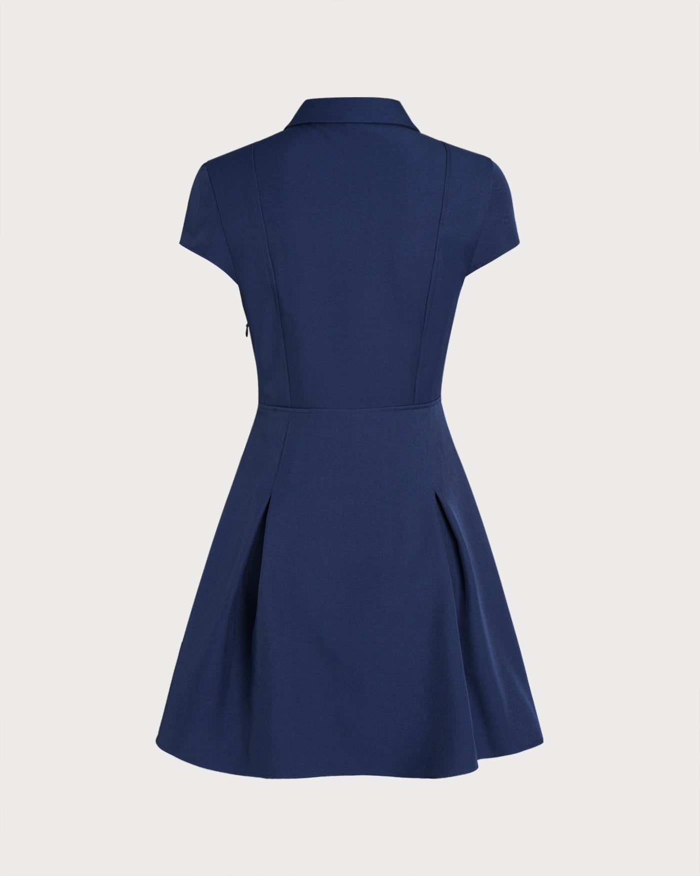 Vestido Mini con Botón en el Cuello Marino