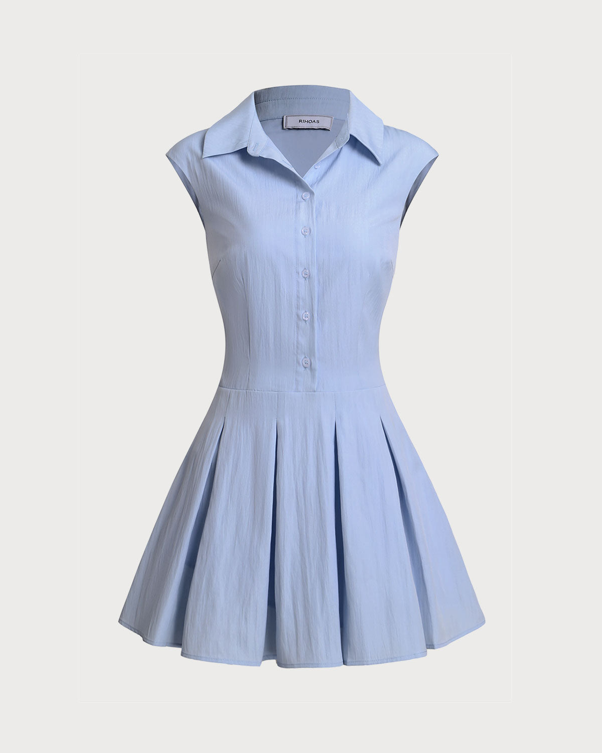 Vestido Mini Sin Mangas A-Line Azul