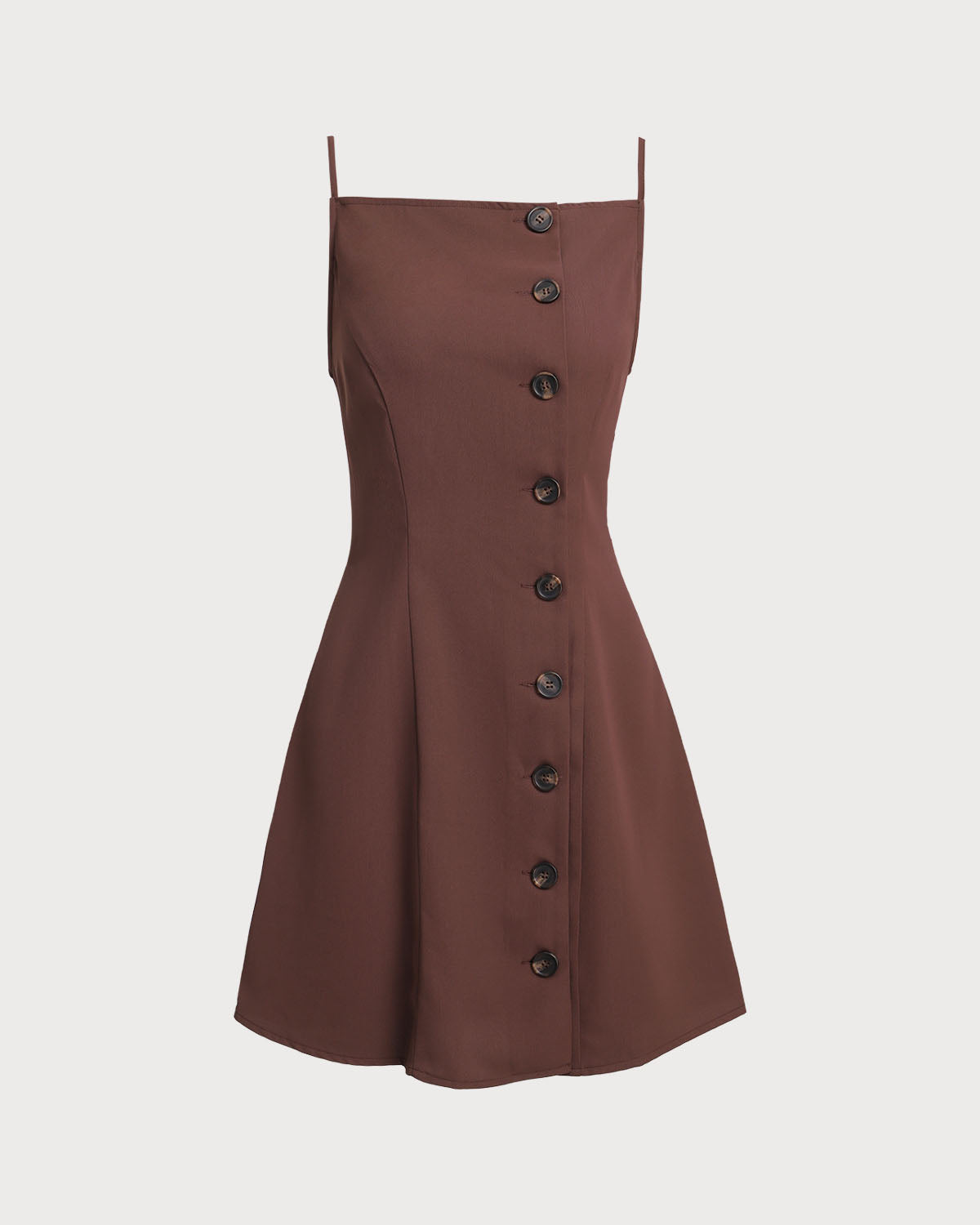 Vestido Mini de Slip Plisado en Marrón
