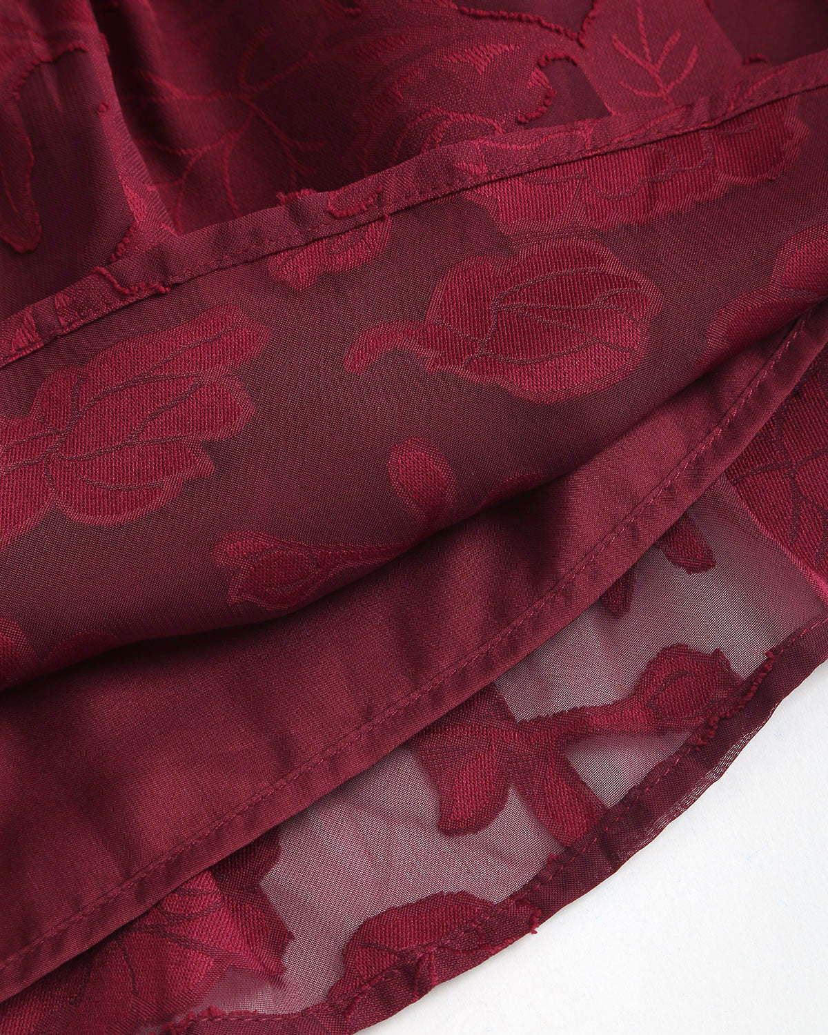 Vestido Mini A-Line de Jacquard Rojo con Cuello Barco