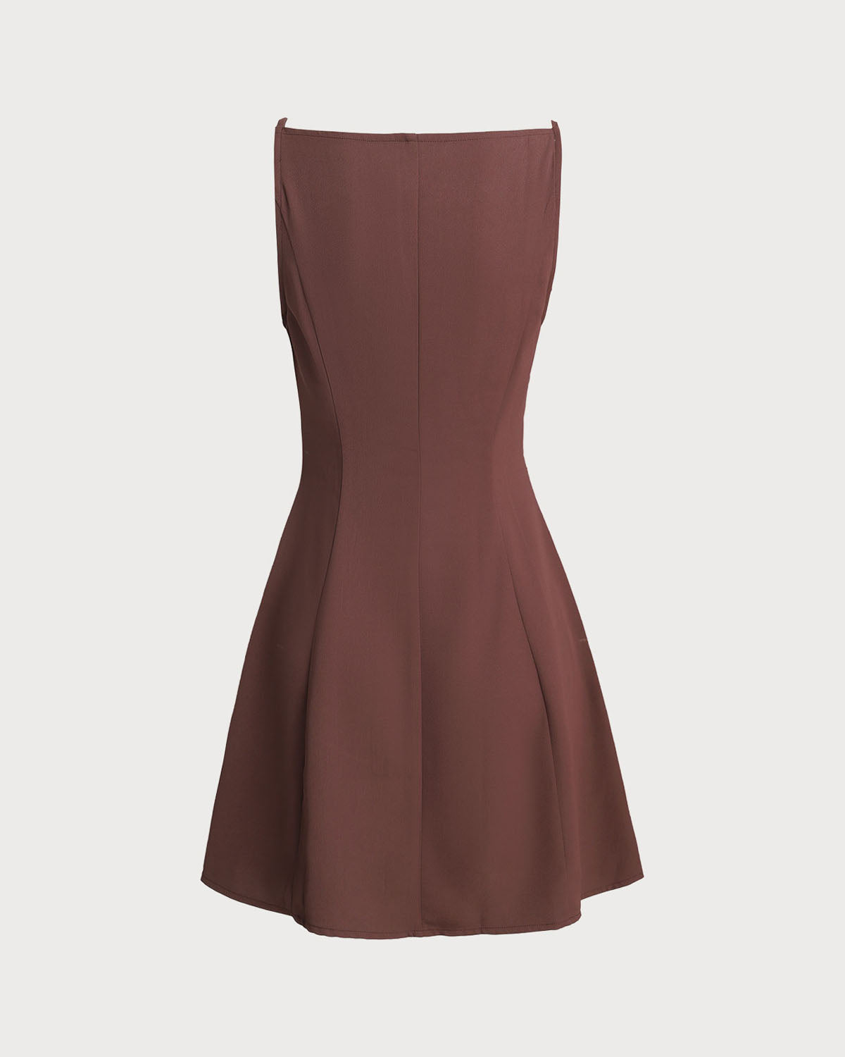 Vestido Mini de Slip Plisado en Marrón