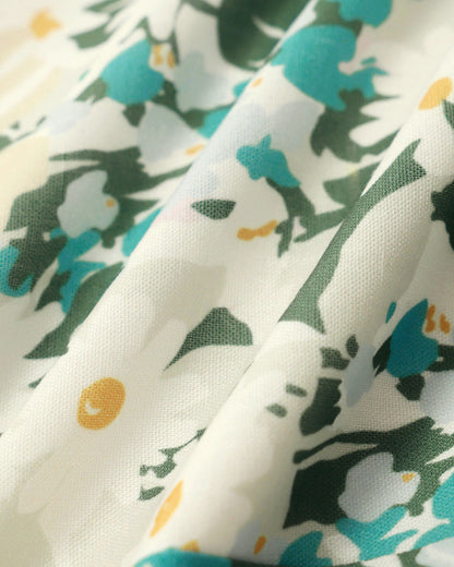 Vestido Mini Sin Mangas de Flores Verdes
