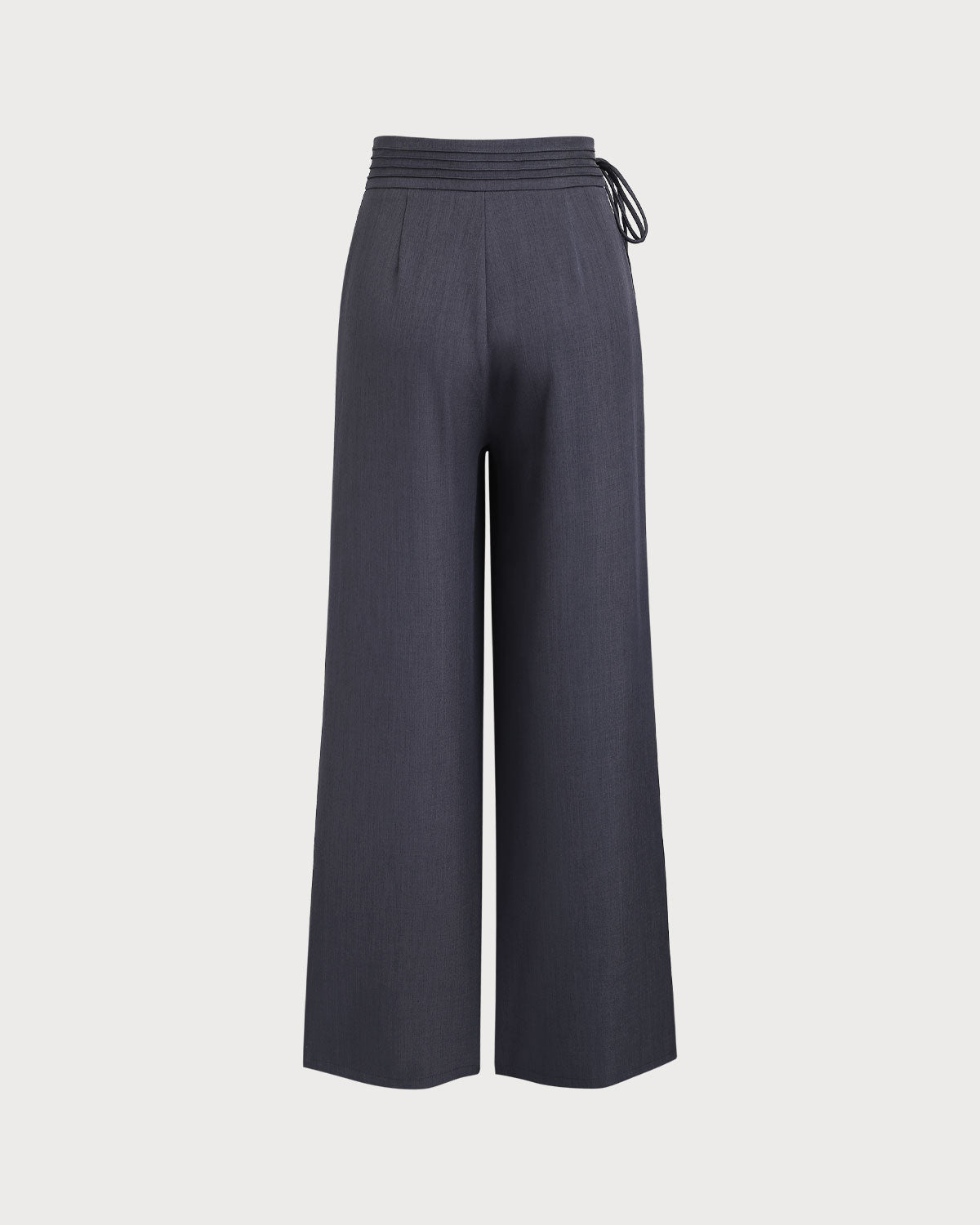 Pantalones Rectos Casuales de Cintura Natural Grises