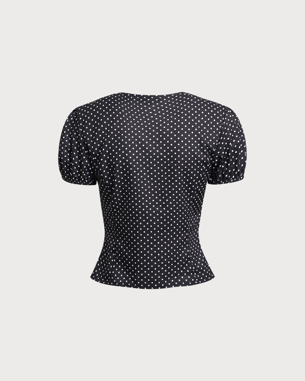 Blusa de Encaje con Lunares Negros