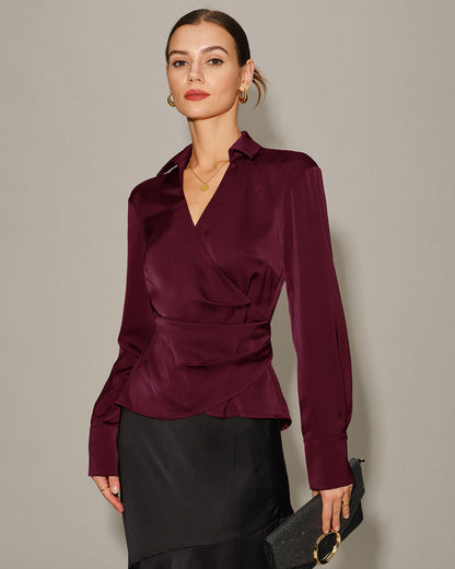 Camisa de Saten Rojo V con Corbata