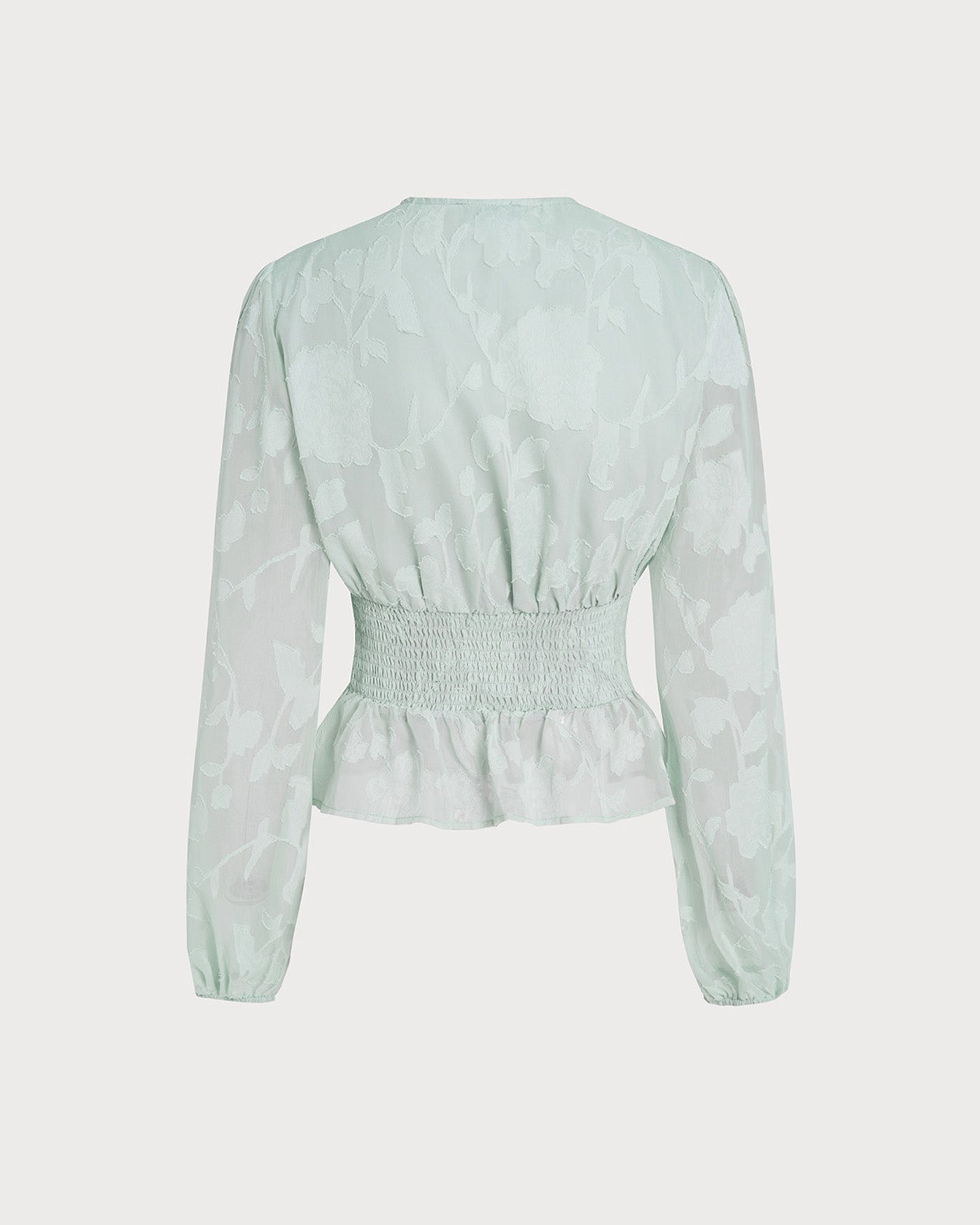 Camisa Floral Verde con Cuello en V