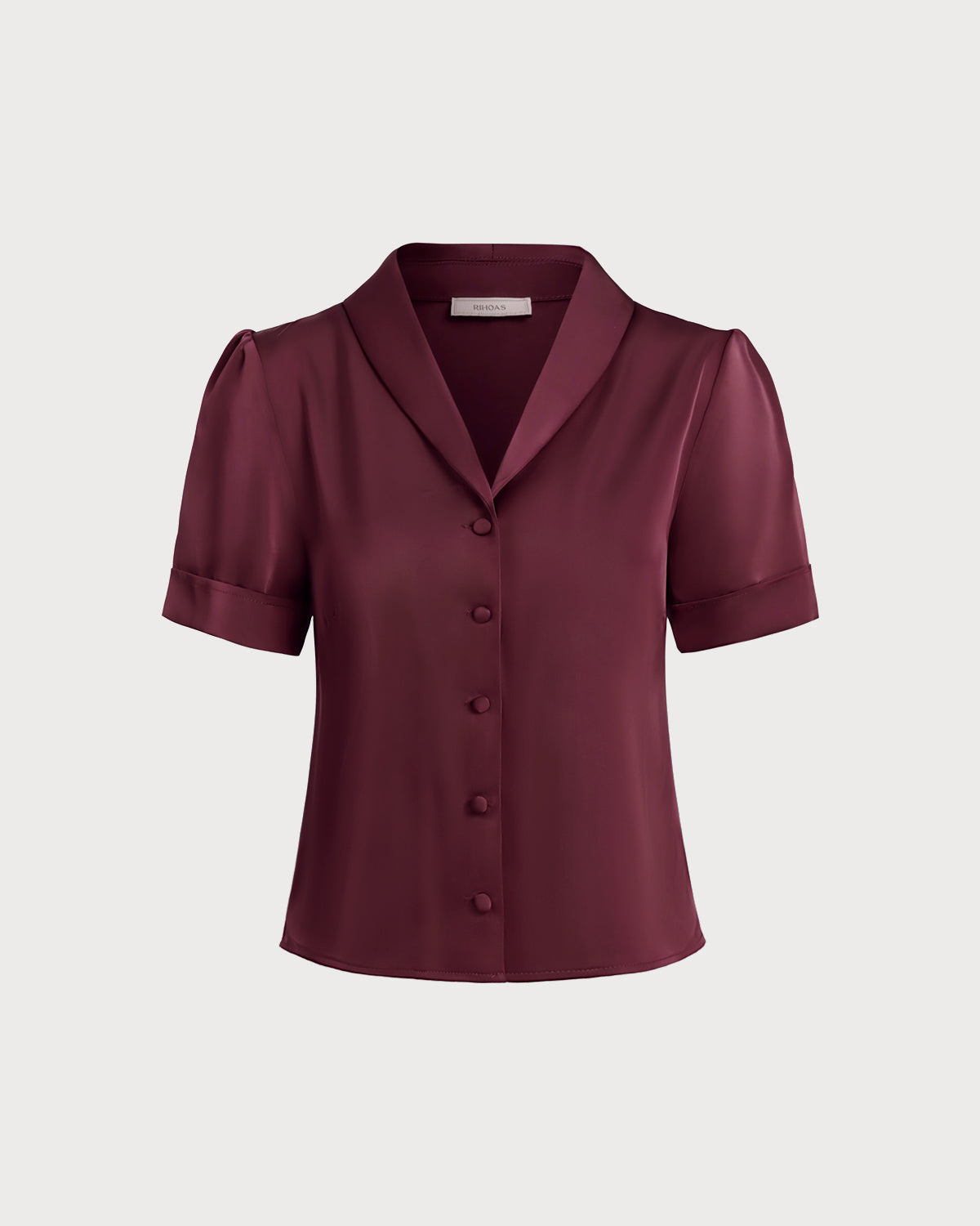 Blusa de Satén Rojo Vino