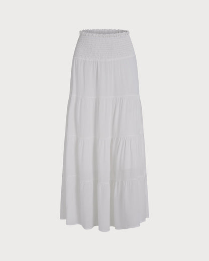 Falda Midi Blanca Acampanada