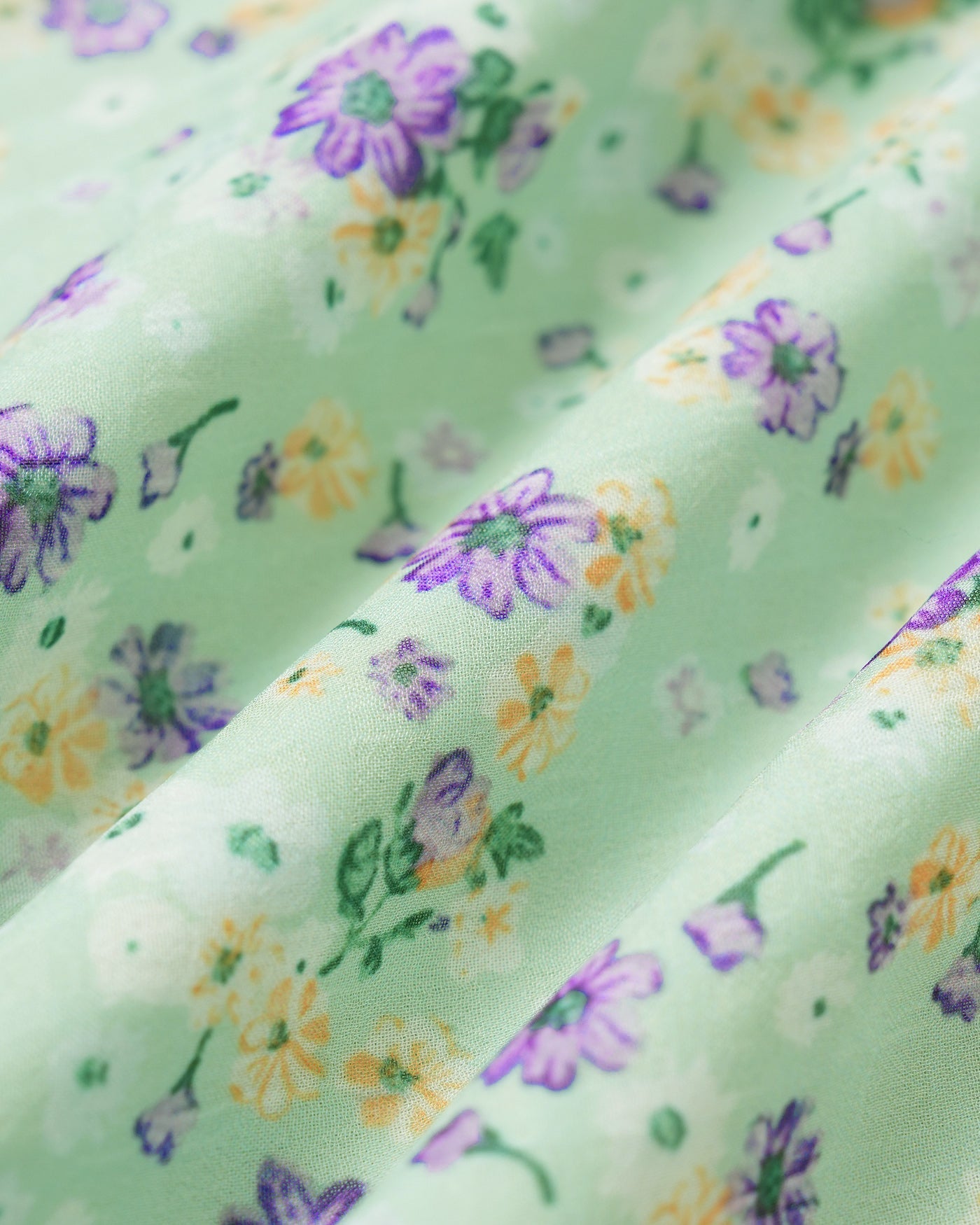 Falda Recta con Estampado Floral Verde