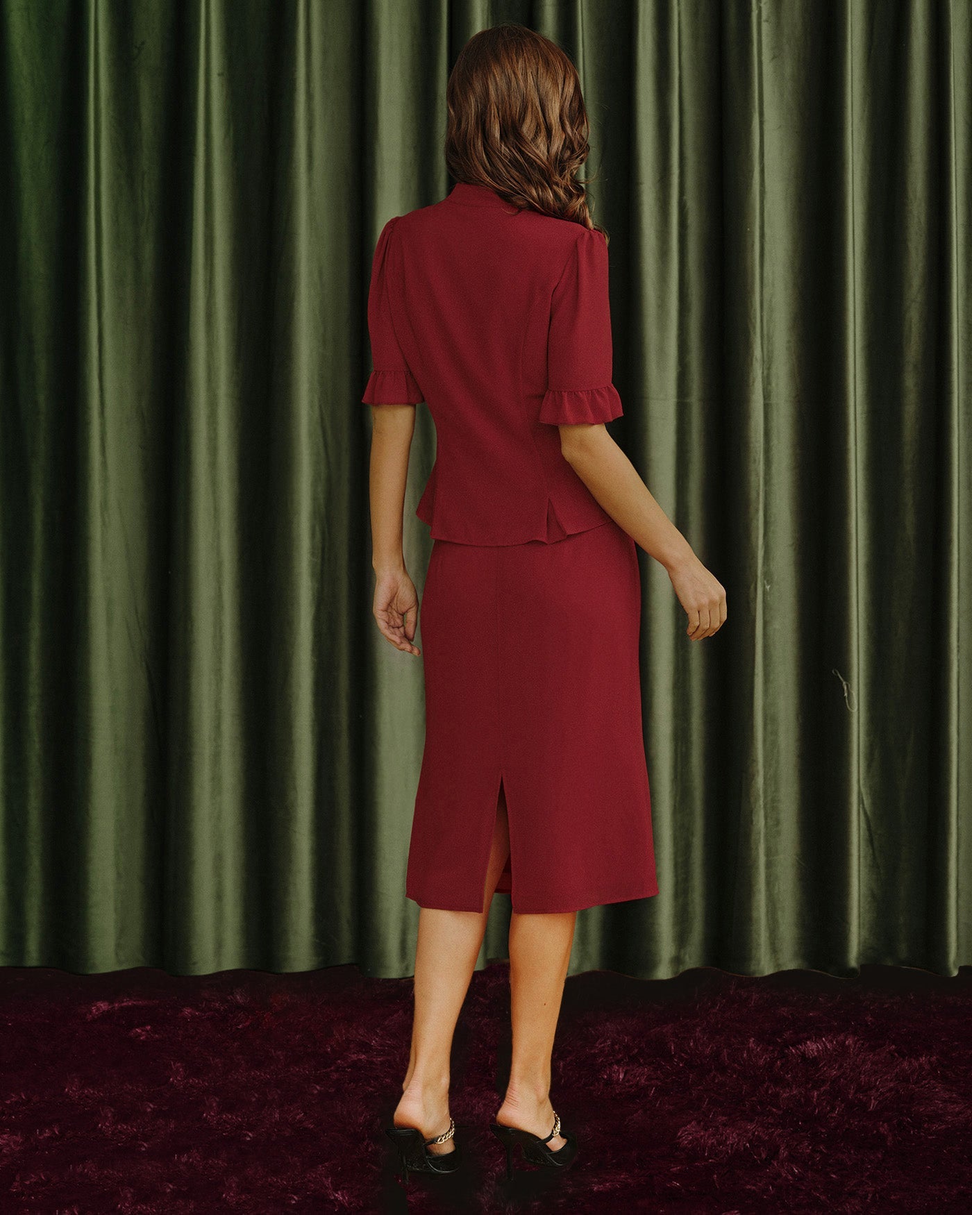Falda de Chifón Roja de Sirena