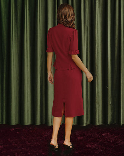 Falda de Chifón Roja de Sirena