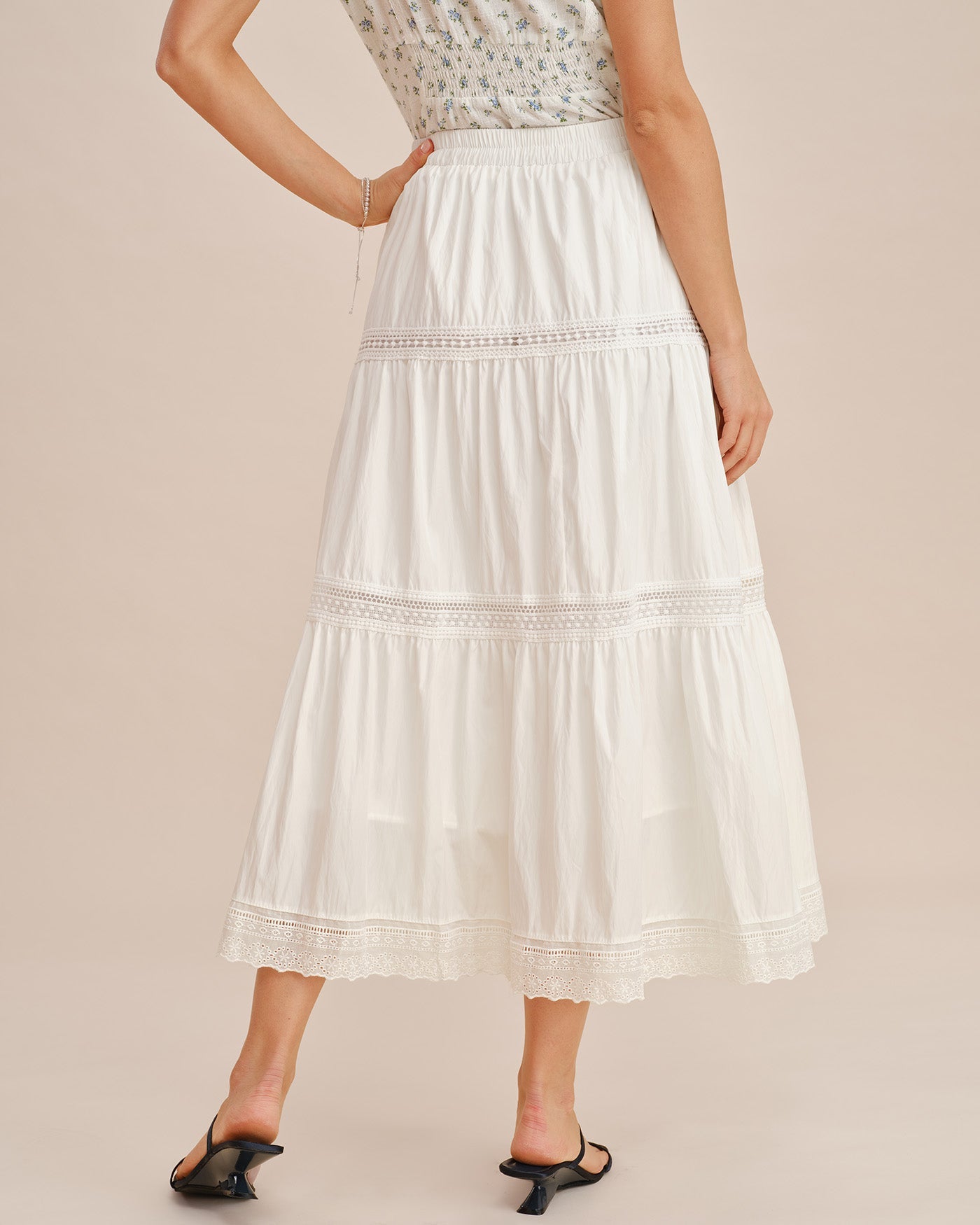 Falda Maxi Blanca con Cintura Elástica