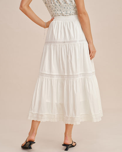Falda Maxi Blanca con Cintura Elástica