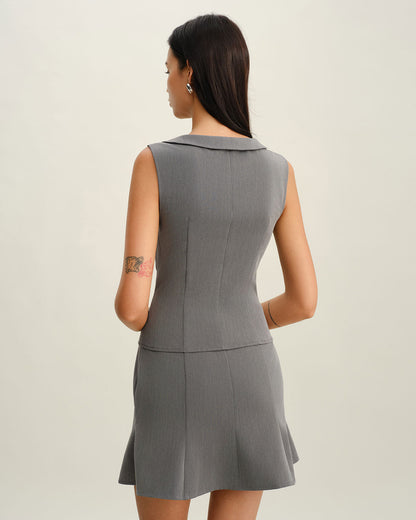 Falda Mini Sirena Gris