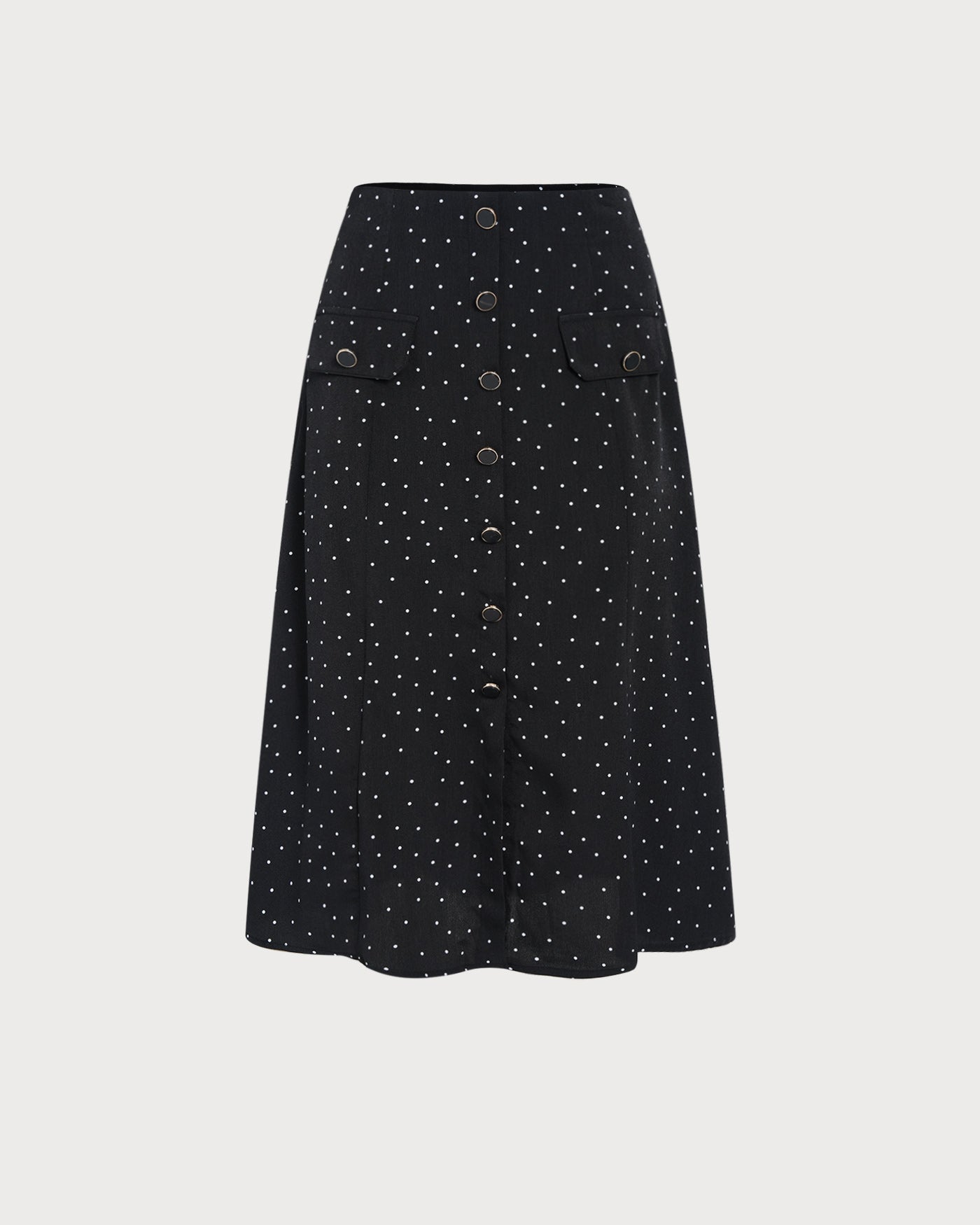 Falda Midi de Lunares Negros