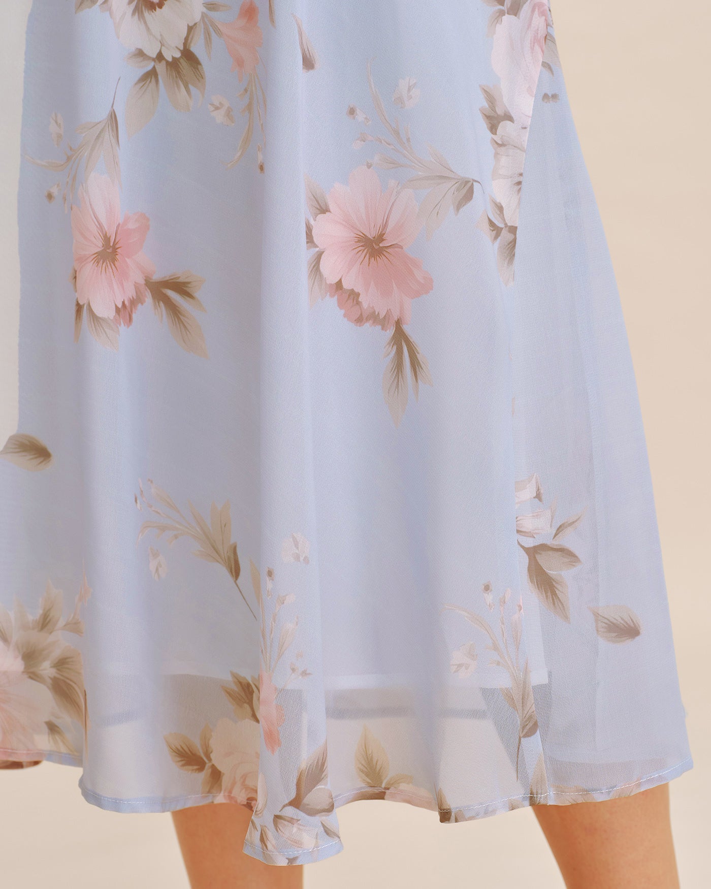 Falda Midi A-Line Floral Púrpura Claro