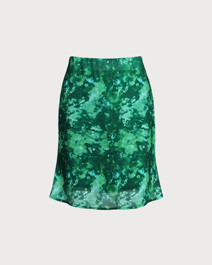 Falda de Sirena Floral Verde