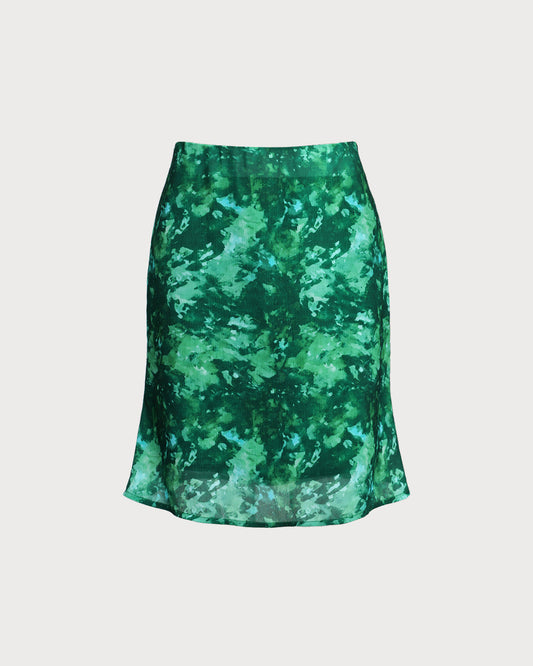 Falda de Sirena Floral Verde