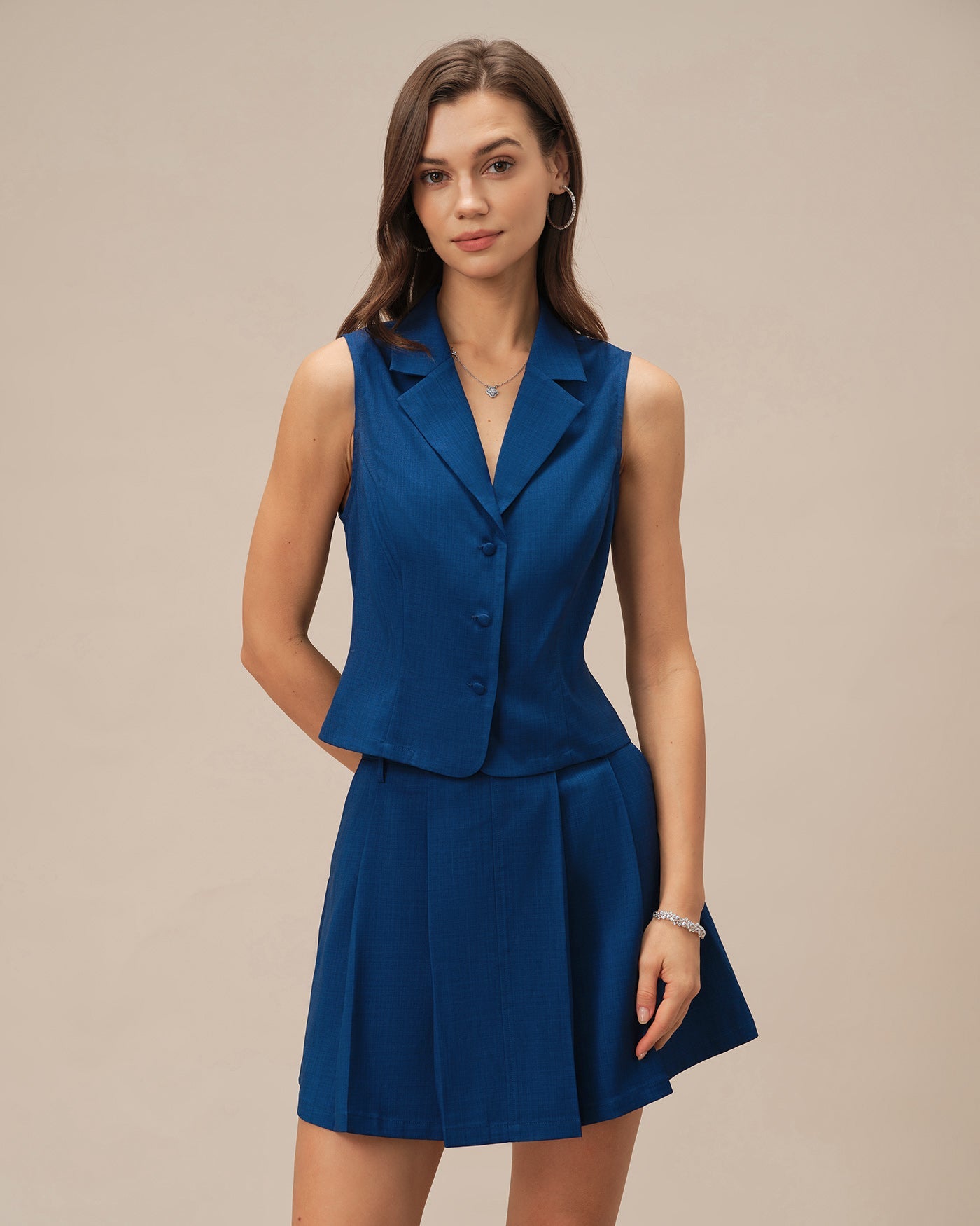 Falda Mini A-Line con Bolsillos Azules