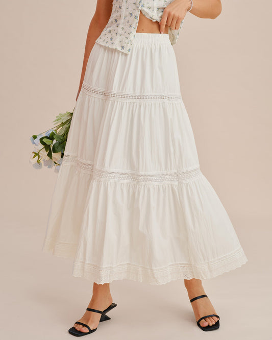 Falda Maxi Blanca con Cintura Elástica