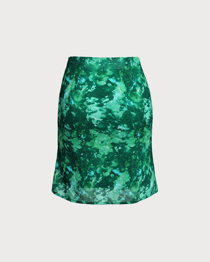 Falda de Sirena Floral Verde