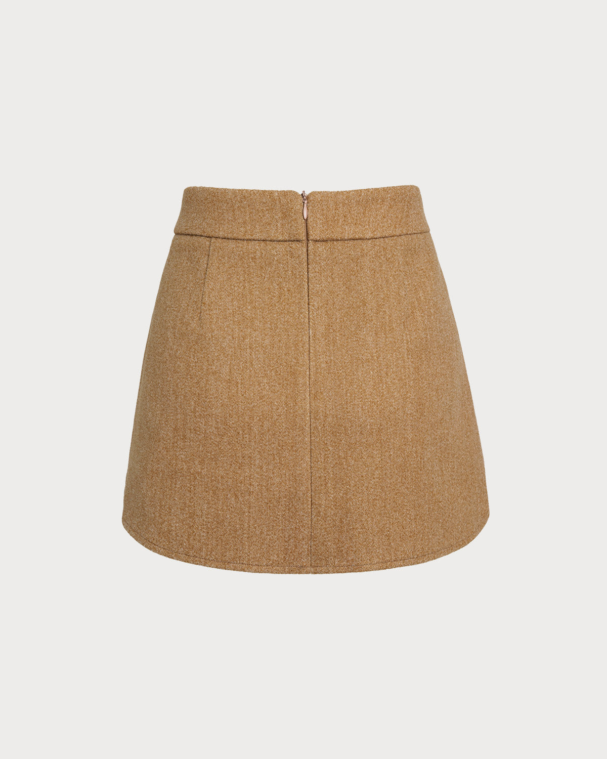 Falda Mini A-Line de Cintura Natural Caramelo