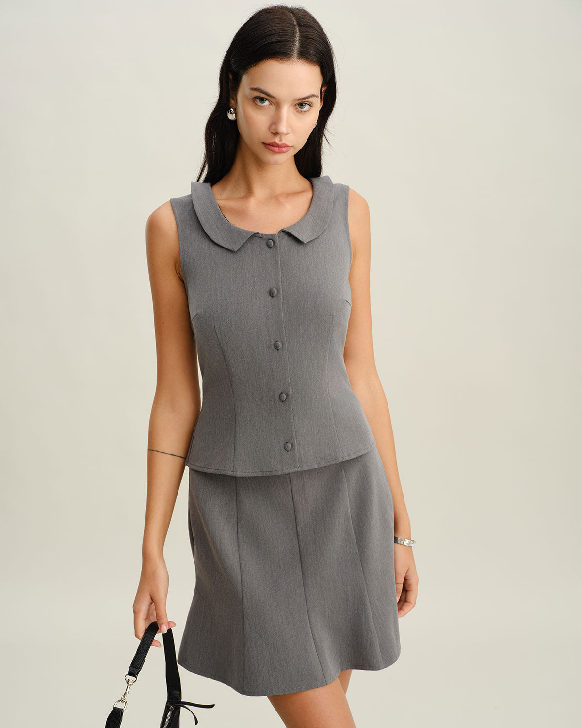 Falda Mini Sirena Gris