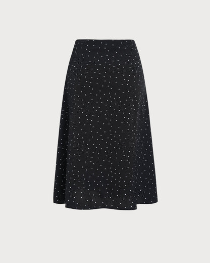 Falda Midi de Lunares Negros