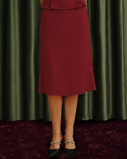 Falda de Chifón Roja de Sirena