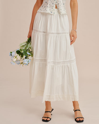 Falda Maxi Blanca con Cintura Elástica