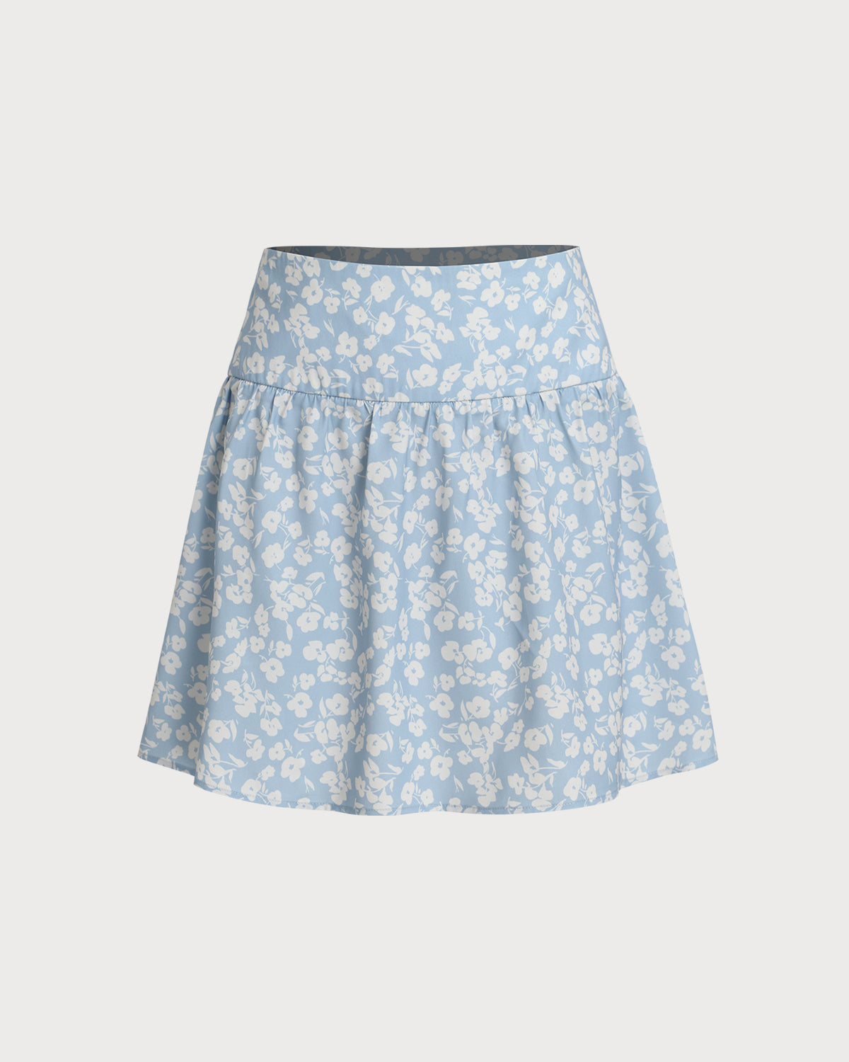 Falda Mini A-Line Floral Azul
