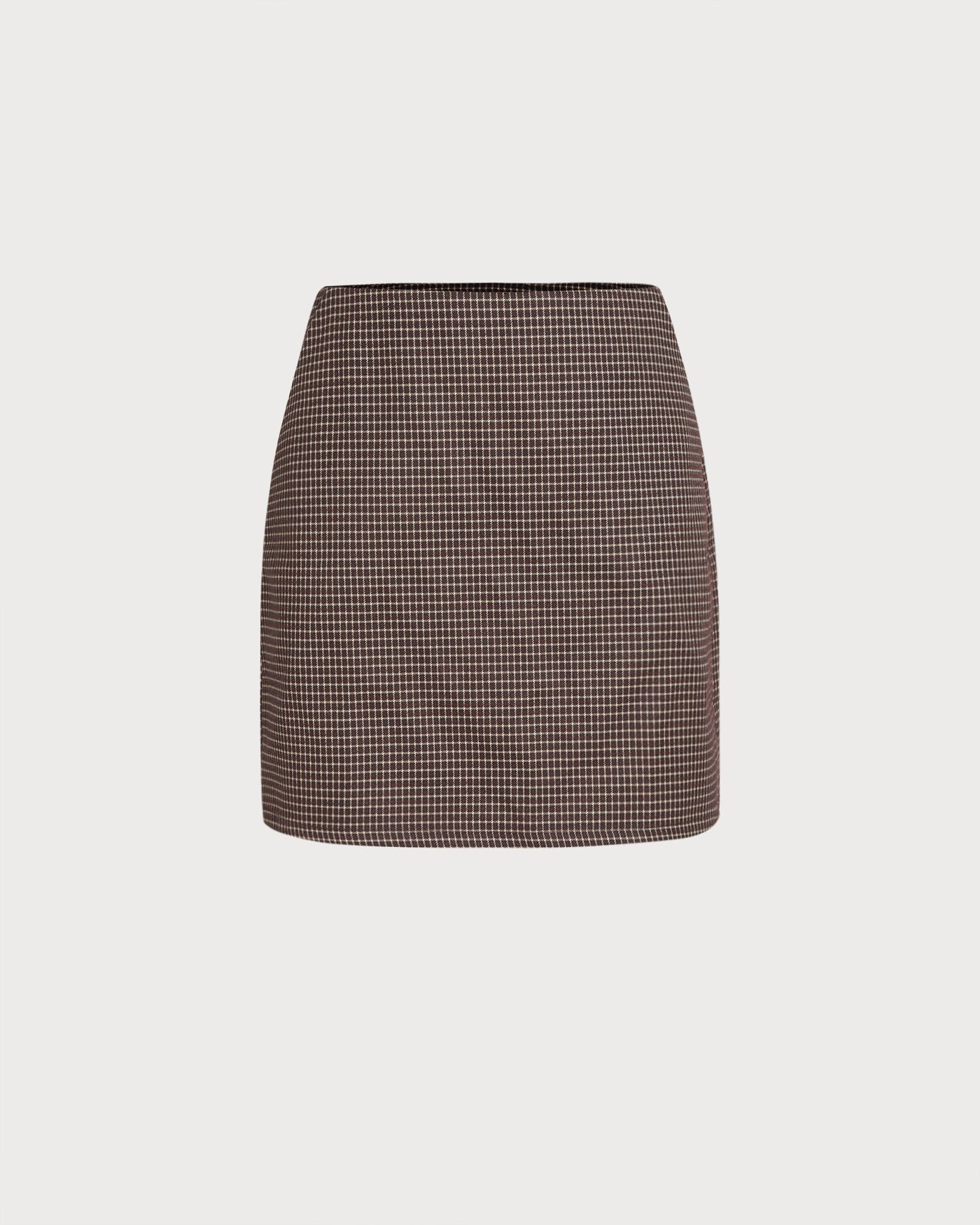 Falda Mini A-Line de Cuadros Café