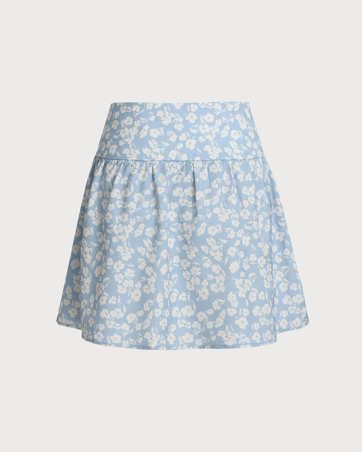 Falda Mini A-Line Floral Azul
