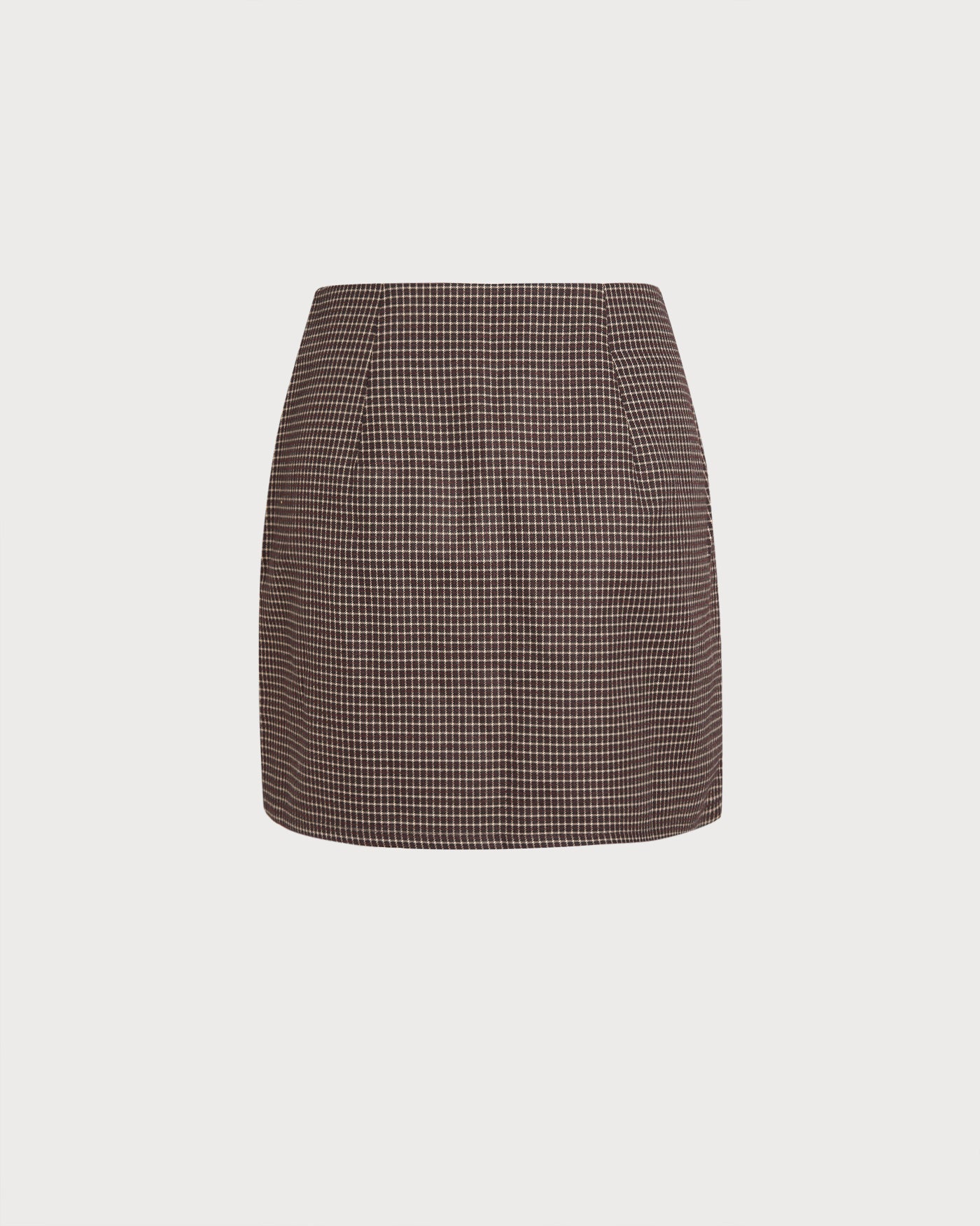 Falda Mini A-Line de Cuadros Café