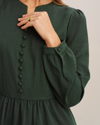 Vestido Midi Plisado Verde en A