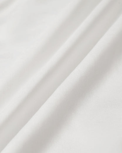 Vestido Midi de Cuello en V con Mangas Abullonadas Blancas