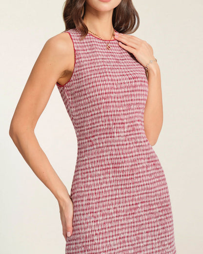 Vestido Mini de Cuadros con Volantes Rojos