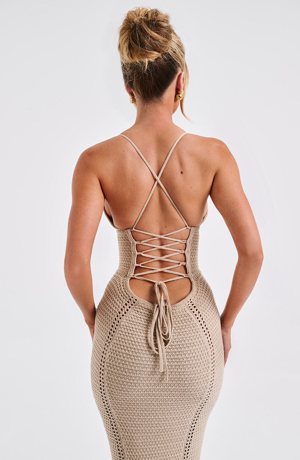 Długa sukienka Xanthe - Beżowa